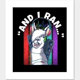 Llama with Headphones – And I Ran Posters and Art